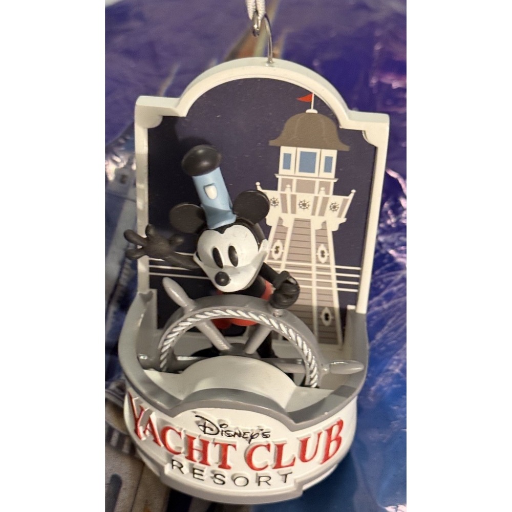 Disney Parks Yacht Club Resort Ornament Mickey Mouse Steamboat Willy Lighthouse